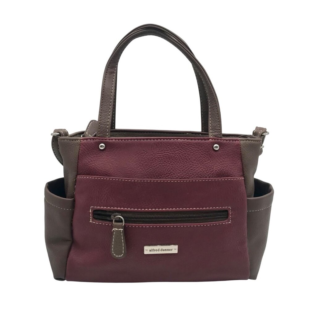 Alfred Dunner Brown/Red Faux Leather Crossbody Bag